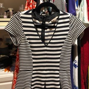 Banana republic striped A-line dress